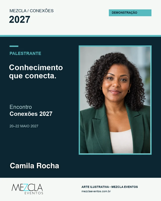 Modelo demonstrativo de card com a marca Mezcla